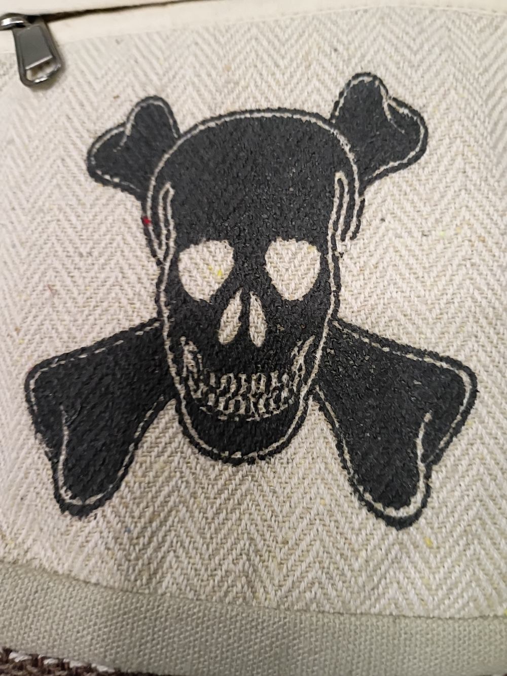 NWOT Himalayan Hemp Skull Patch Mini Backpack - Natural & Brown - Picture 6 of 7